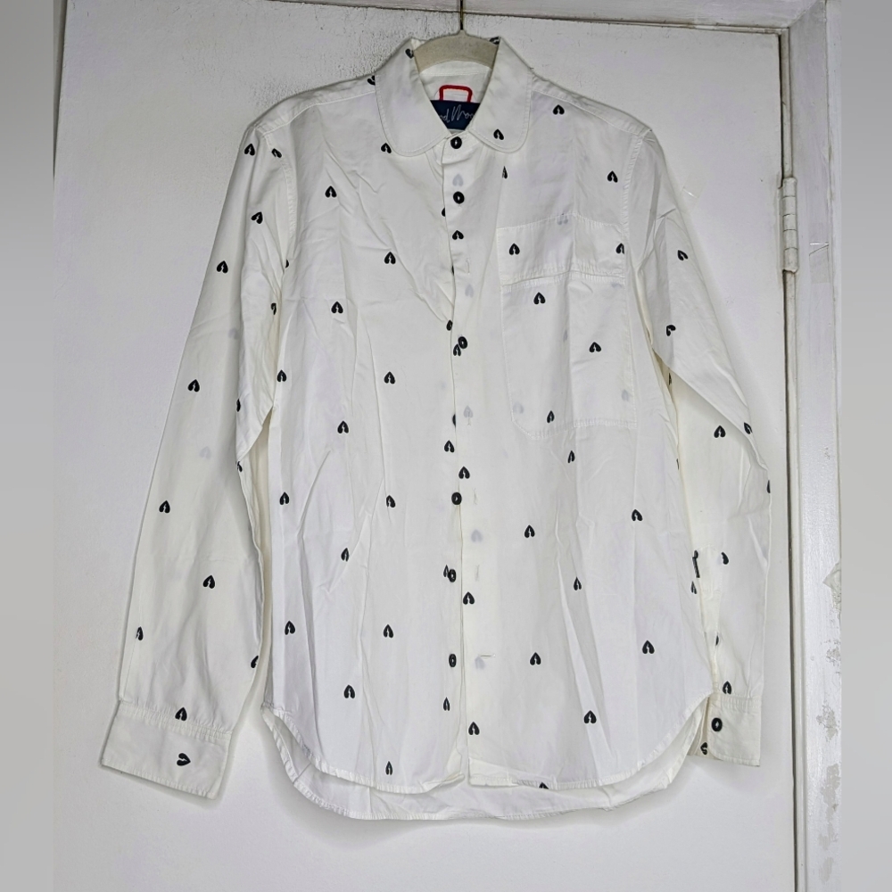WOOD WOOD Men's Heart Printed Oxford Shirt